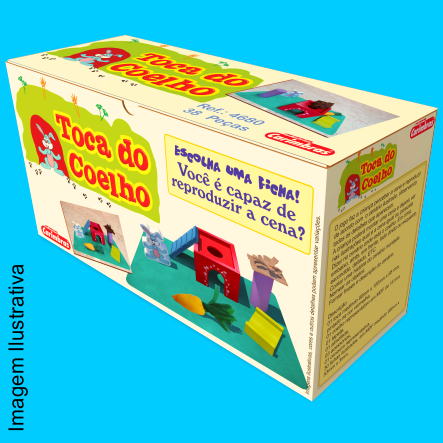 Brinquedo educativo Toca do Coelho Carimbras - caixa