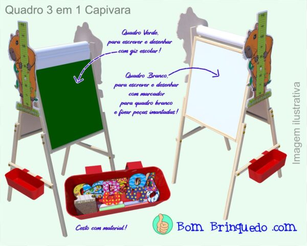 Quadro 3 em 1 Capivara Carimbrás - Bom Brinquedo